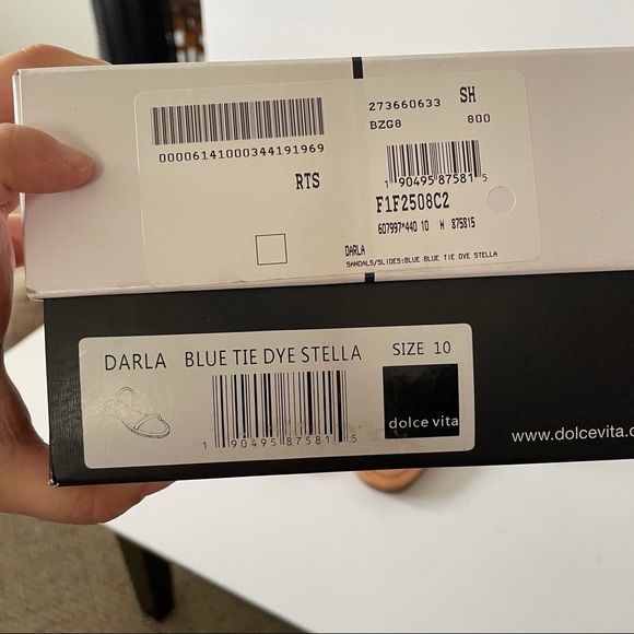 Dolce Vita Darla Slide Sandal Tie Dye Blue Size 10 - Picture 7 of 7